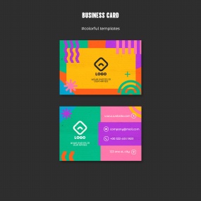 炫彩多色名片PSD模板设计